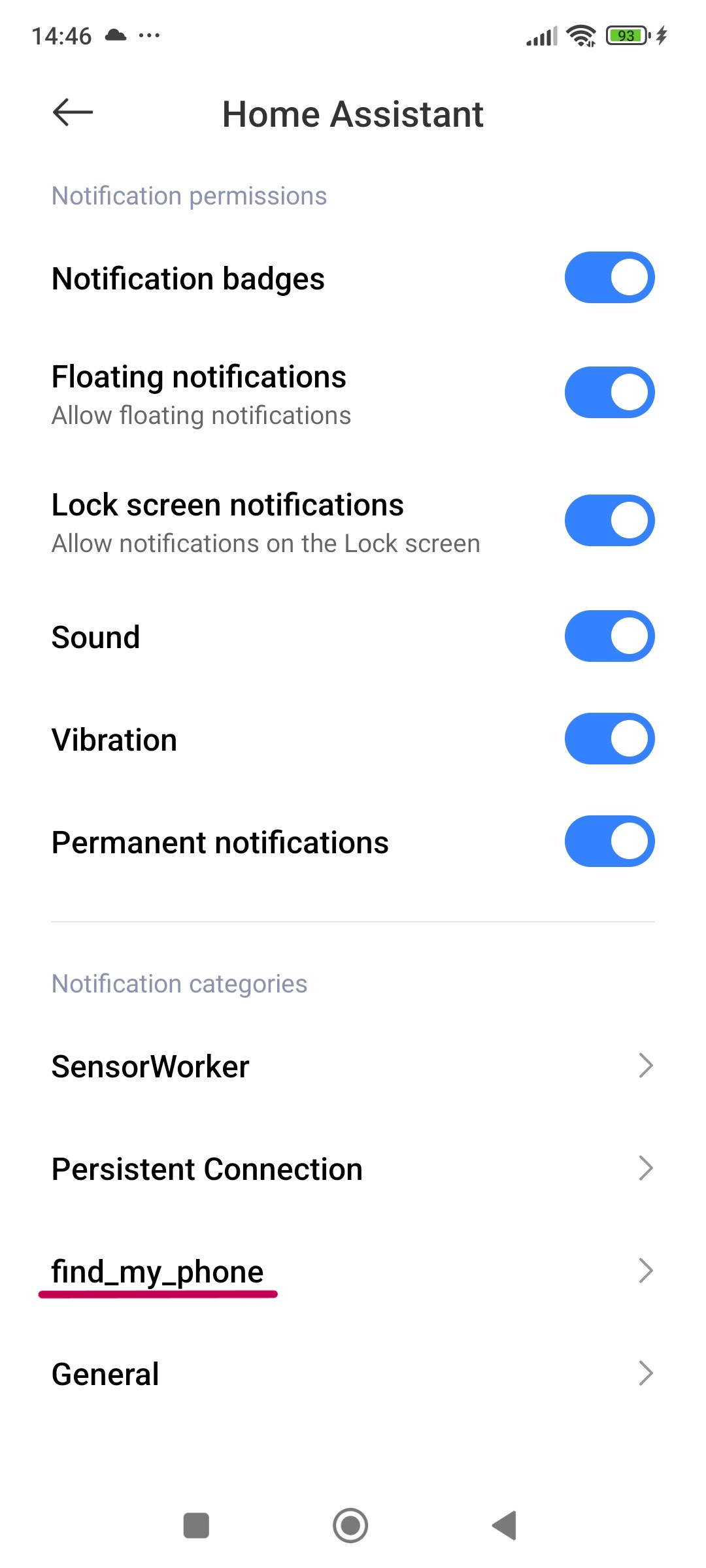 Notification settings