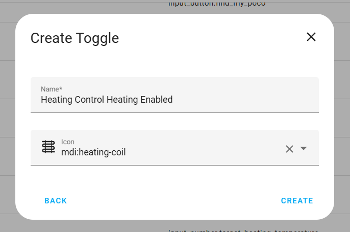 Main heating toggle